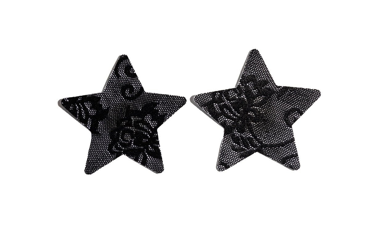 BLACK LACE STAR NIPPLE COVERS - Lucile-mex