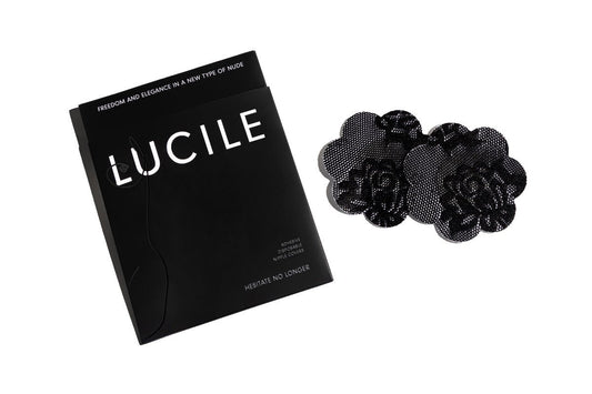 BLACK LACE FLOWER NIPPLE COVERS - Lucile-mex